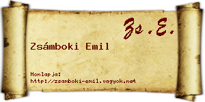 Zsámboki Emil névjegykártya