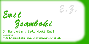 emil zsamboki business card